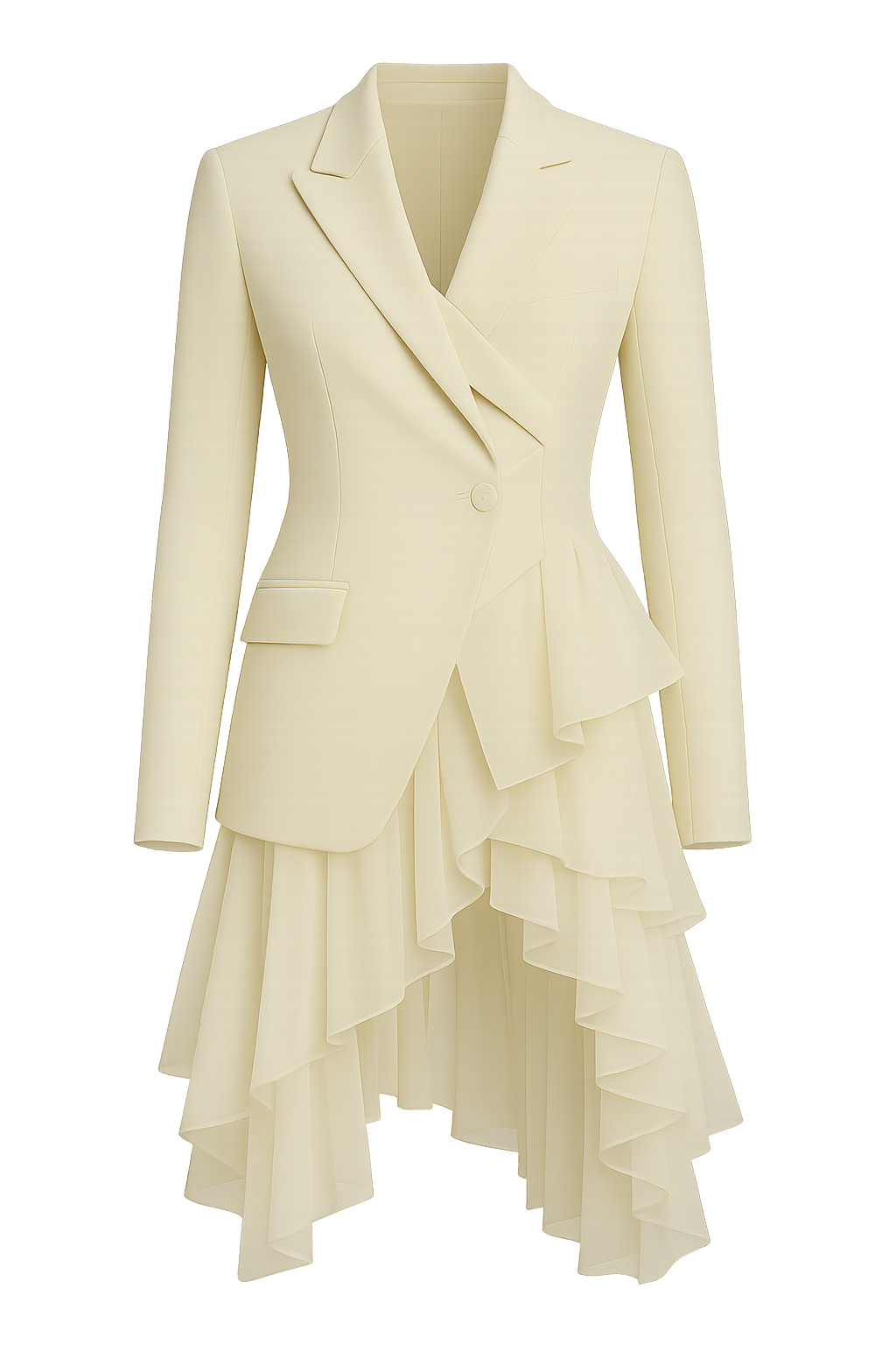 Blazer dress con gonna in chiffon