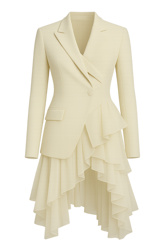Blazer dress con gonna in chiffon